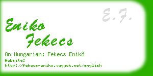 eniko fekecs business card